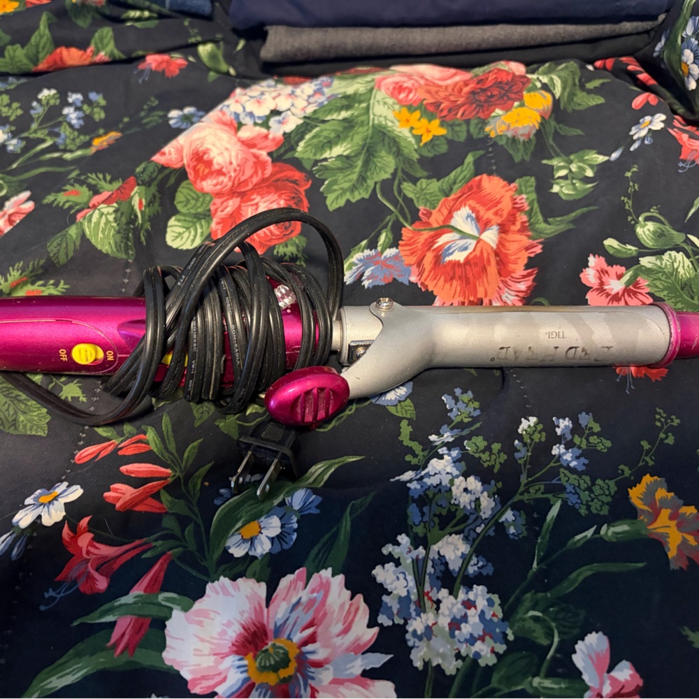 Pink and Silver Curling Iron